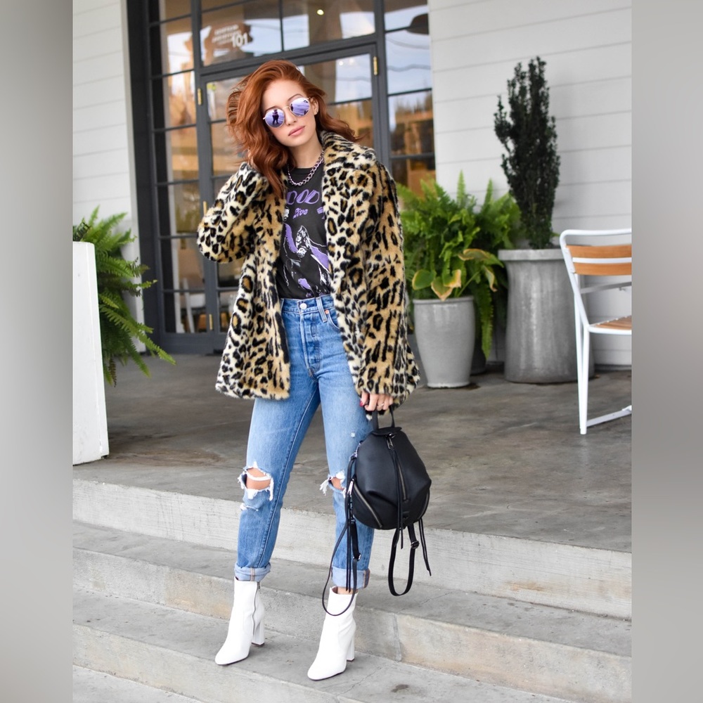 ASOS Design faux fur leopard cheetah coat